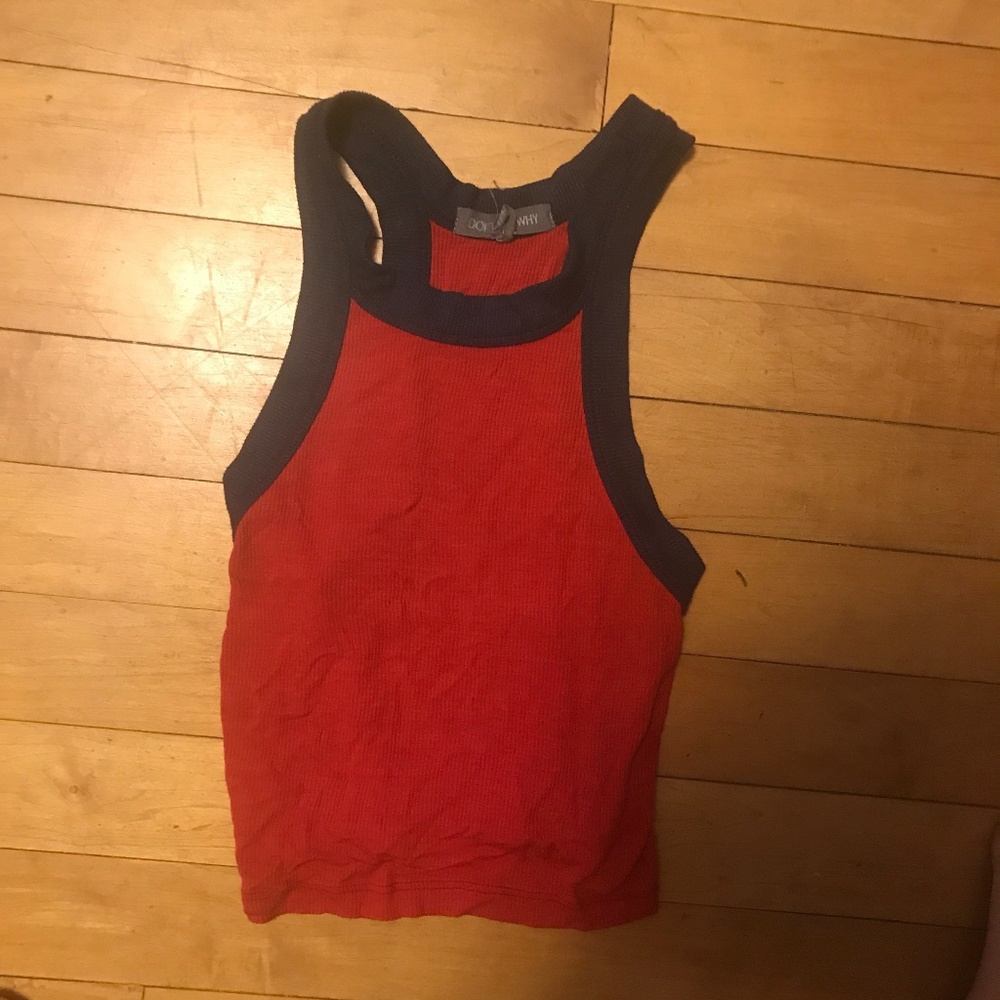 Colorblock ribbed crop top